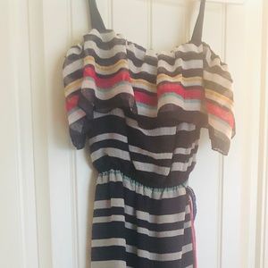 Eliza J Off the Shoulders Colorful Dress